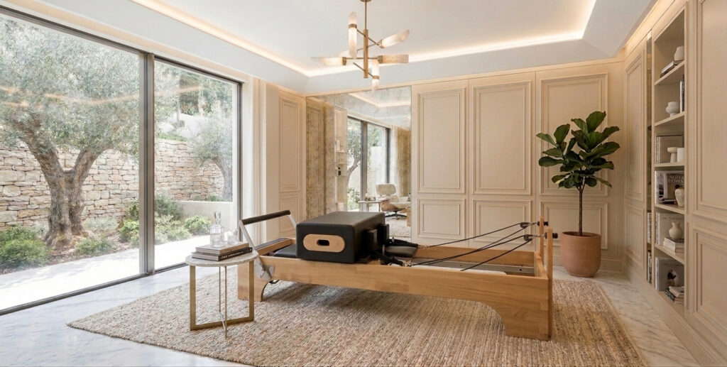 Home Pilates Reformer in schöner Wohnung