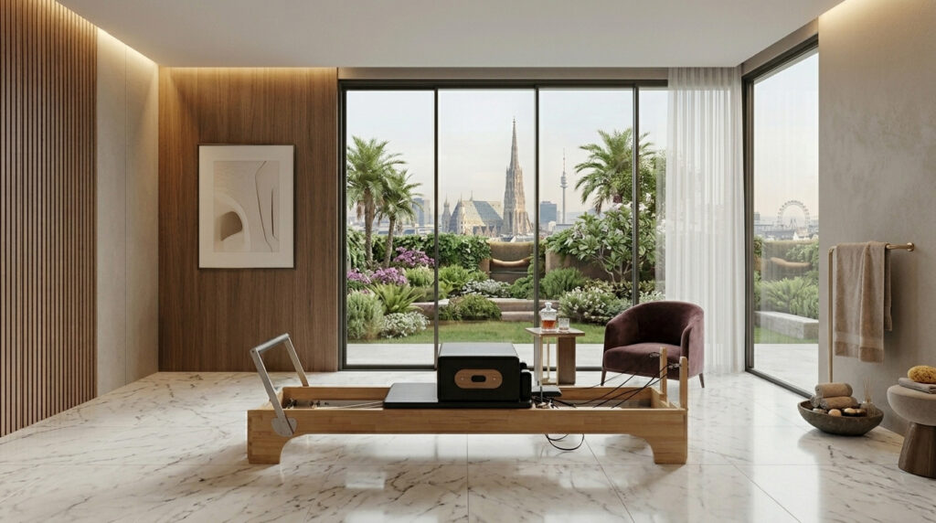 Home Refomer in Wohnung mit Wiener Skyline